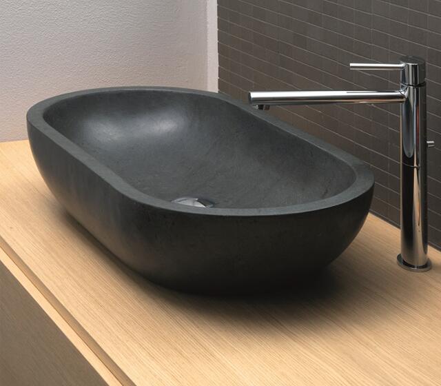 lavabo ovale basalto nero průměr 70/35-h.15
