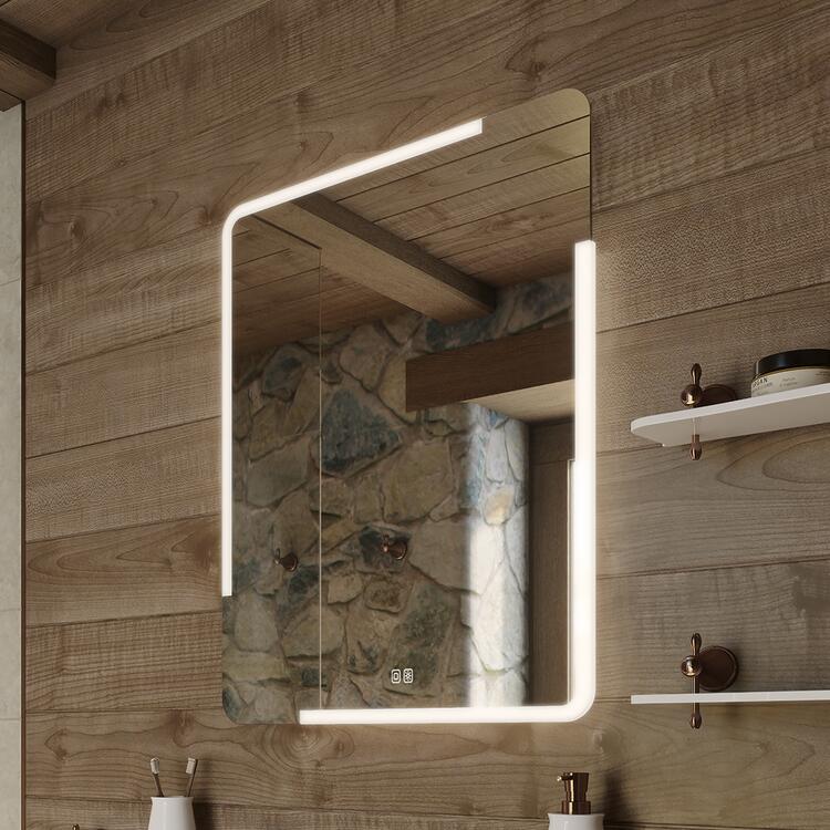 Bílé obdélníkové LED zrcadlo 60×80 cm  – Nimco ZP 15002VX
