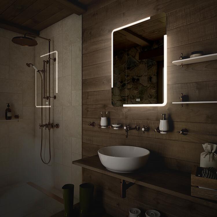 Bílé obdélníkové LED zrcadlo 60×80 cm  – Nimco ZP 15002VX
