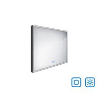 Černé LED zrcadlo 1000x700 se dvěma dotykovými senzory OBDELNÍKOVÁ - OSTRÉ ROHY | Více -