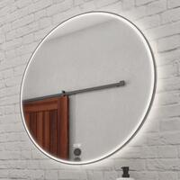 Kulaté LED zrcadlo 90 cm černé se dvěma dotykovými senzory – Nimco ZPC 28003RVX-90 | Více -