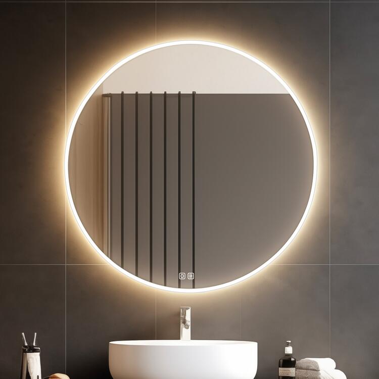 Kulaté LED zrcadlo 90 cm se dvěma dotykovými senzory – Nimco ZP 26003RVX