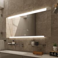 Bílé obdélníkové LED zrcadlo s osvětlením 140×70 cm – Nimco ZP 12008VX | Více -