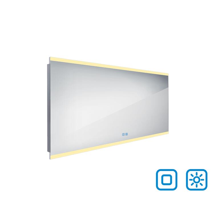 Bílé obdélníkové LED zrcadlo s osvětlením 140×70 cm – Nimco ZP 12008VX