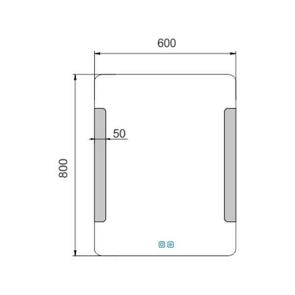 Bílé obdélníkové LED zrcadlo 60×80 cm – Nimco ZP 18002VX