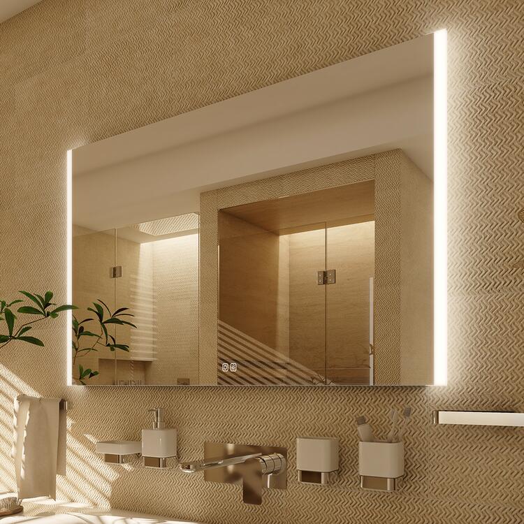 Bílé obdélníkové LED zrcadlo 80×70 cm – Nimco ZP 11003VX