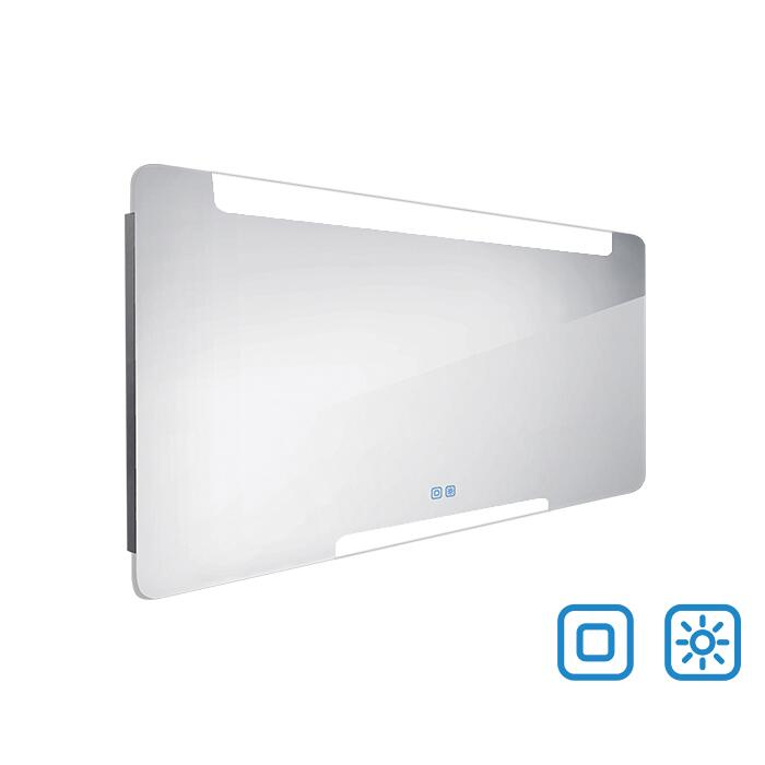 Bílé obdélníkové LED zrcadlo 140×70 cm – Nimco ZP 22008VX