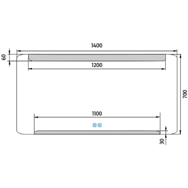 Bílé obdélníkové LED zrcadlo 140×70 cm – Nimco ZP 22008VX