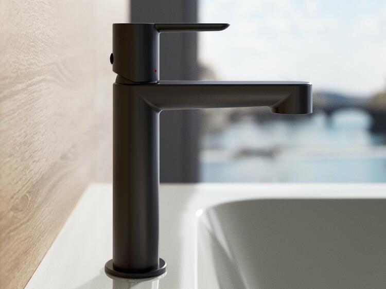 PU 014.21BLM Umyvadlová stojánková baterie 190 mm bez výpusti, černá matná