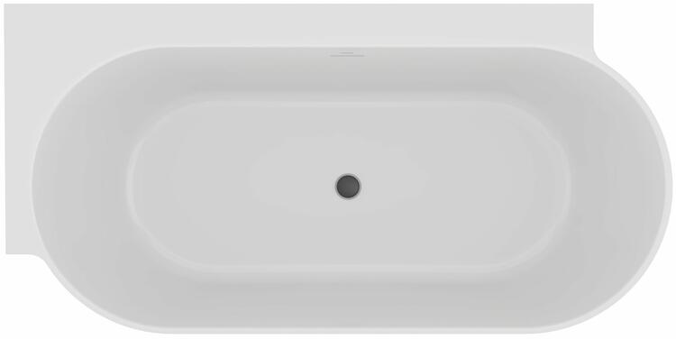 Vana Freedom Corner II Tec 175x86 L, volně stojící, černá/bílá, krytka odtoku černá/bílá/chrom