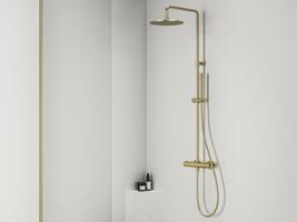 ES 091.60RGB Sprchový sloup s termostatickou baterií, posuvný, se sprchovým setem, růžové zlato kartáčované | Více - 