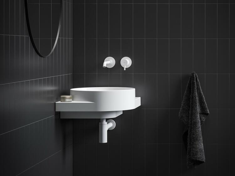 Umyvadlo Yard 45 C, bez otvoru pro baterii, bez přepadu, bílá matná