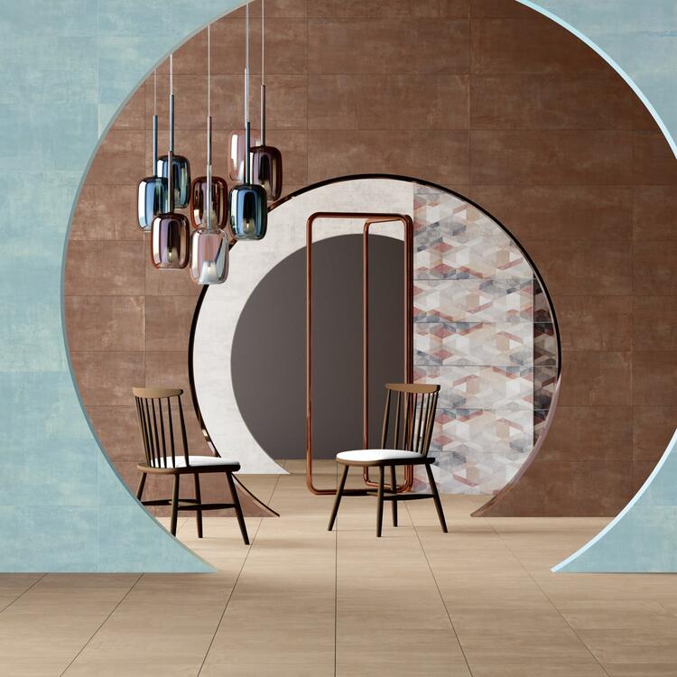 Obklad do koupelny nebo kuchyně v imitaci betonu Terra Turquoise 30x90 cm 1. jakost