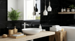 Obklad do koupelny nebo kuchyně v imitaci mramoru Paris Black 30x90 cm 1. jakost