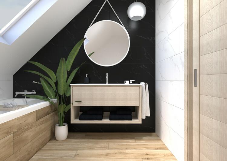 Obklad do koupelny nebo kuchyně v imitaci mramoru Paris Black 30x90 cm 1. jakost