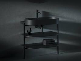 Koupelnová kontrukce pod umyvadlo černá - Ravak CS Yard 8592626091538 | Více - 