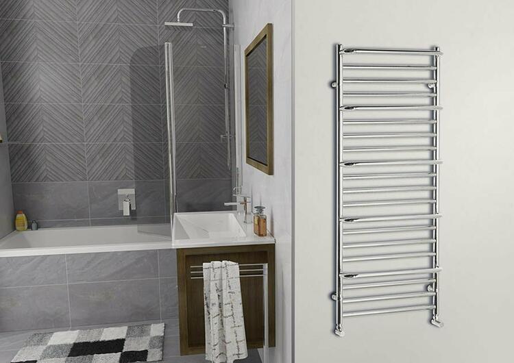 MANISA otopné těleso 600x1328mm, s pěti madly pro ručník, chrom