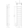 METRO LIGHT otopné těleso 300x1140 mm, černá mat