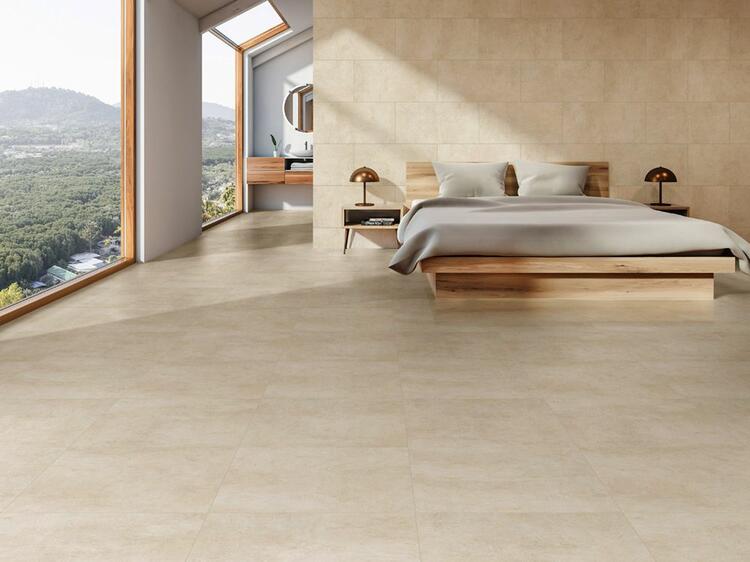 Velkoformátová dlažba imitace betonu Ark Ivory 60x120 cm matný povrch 1. jakost
