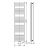 TONDI otopné těleso rovné 600x1690 mm, středové připojení, černá mat