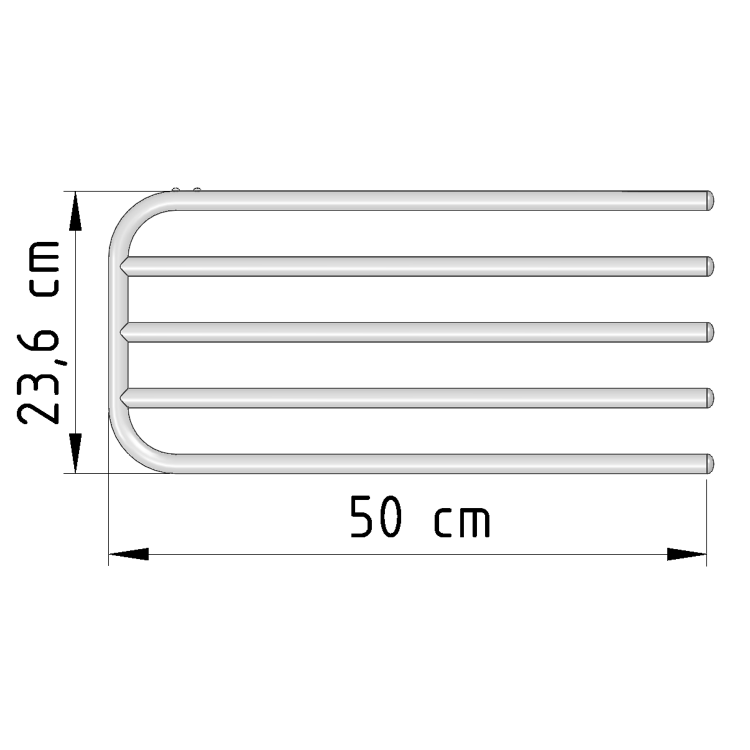 Sušák 4 ručníků na otopná tělesa, univerzální upínání, délka 50cm, bílá