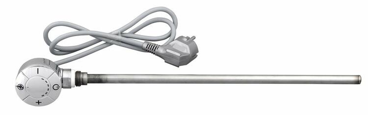 Topná tyč s termostatem, rovný kabel, 300 W, chrom