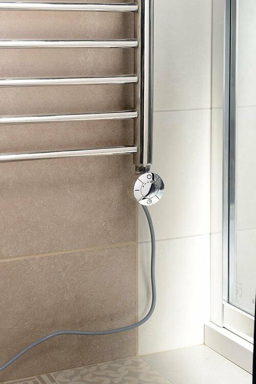 Topná tyč s termostatem, rovný kabel, 300 W, chrom