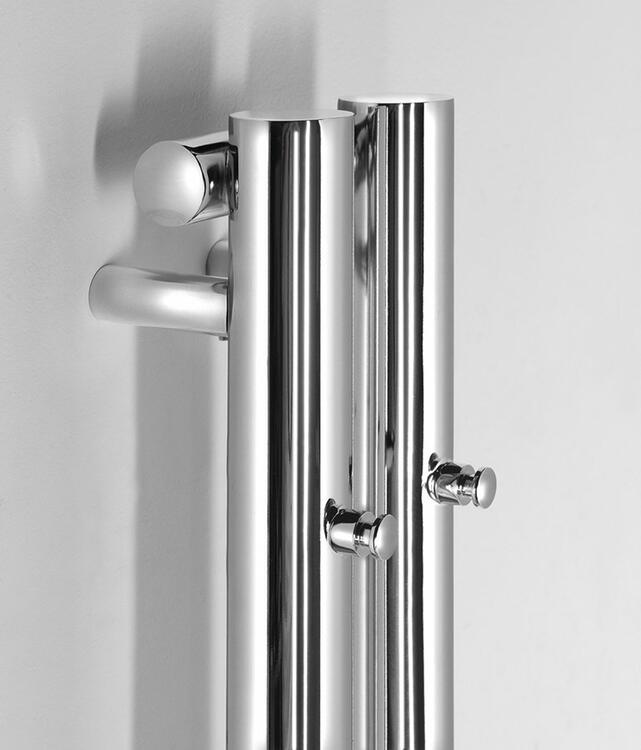 PILON otopné těleso 122x1800mm, se dvěma háčky pro ručník, chrom