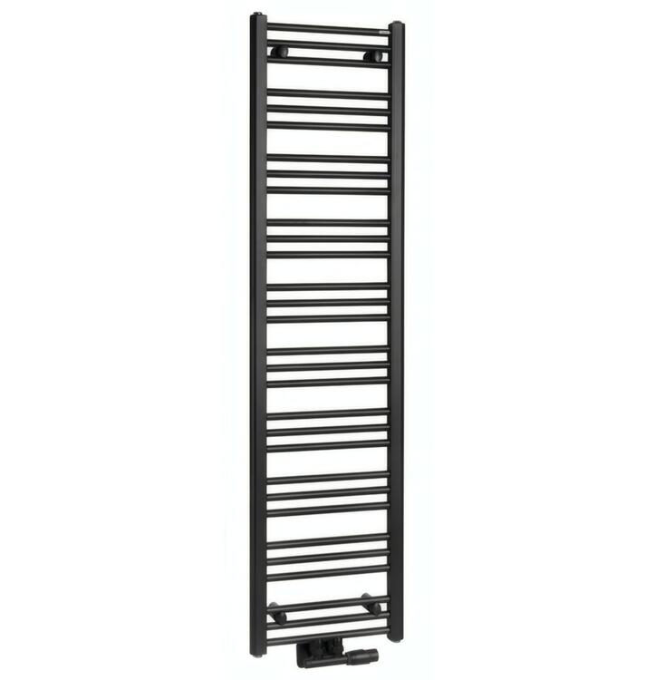 Koupelnový radiátor 400x1570 mm, středové připojení, černá mat – Bruckner Albrecht 600.113.6