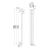 PILON otopné těleso 122x1800mm, se dvěma háčky pro ručník, bílá mat