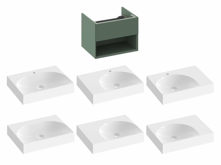 Koupelnová skříňka pod umyvadlo zelená - Ravak SD Lite 8592626090913