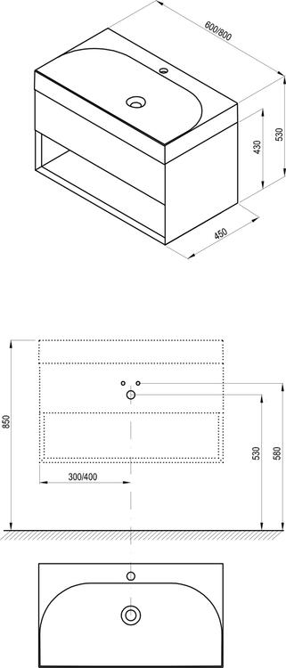 Koupelnová skříňka pod umyvadlo zelená - Ravak SD Lite 8592626090913
