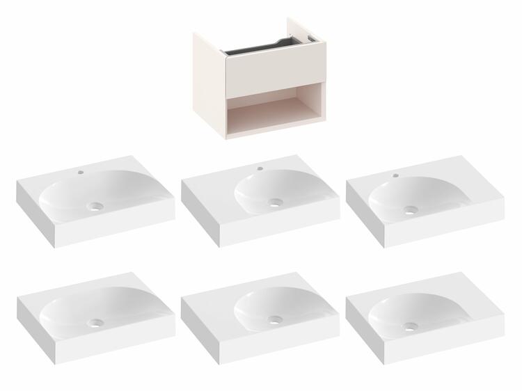 SD Lite 60 skříňka pod umyvadlo Alabaster Pink