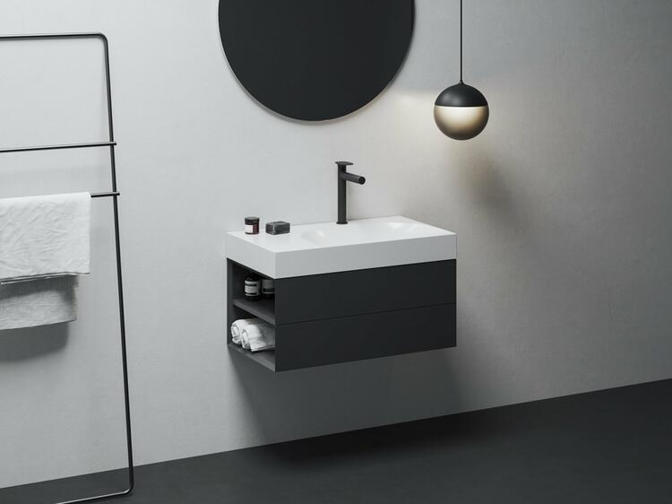SD Lite 80 L skříňka pod umyvadlo černá matná