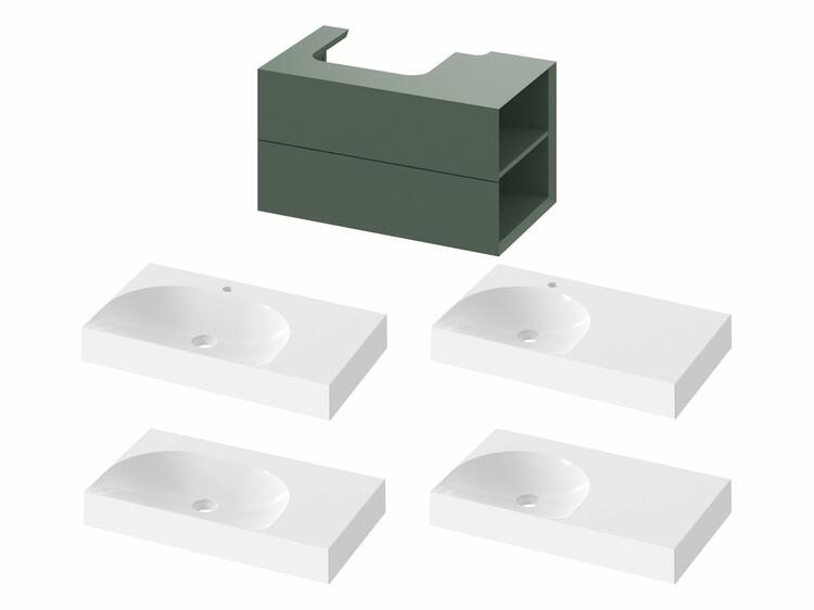 SD Lite 80 P skříňka pod umyvadlo Grey Green