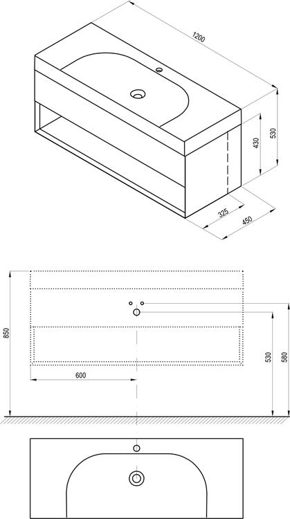 Koupelnová skříňka pod umyvadlo bílá - Ravak SD Lite 8592626091002