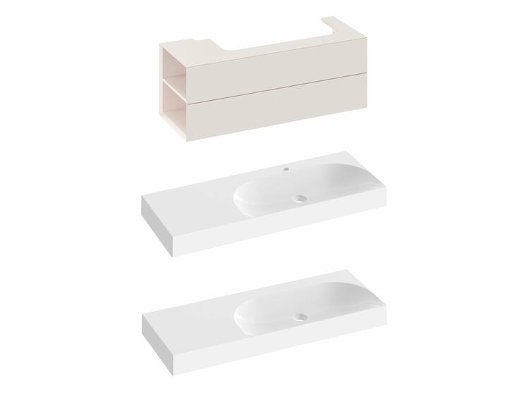 Koupelnová skříňka pod umyvadlo bílá/růžová L - Ravak SD Lite 8592626091170