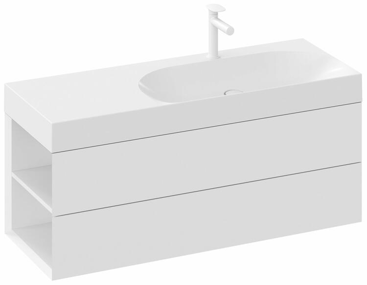 Umyvadlo Lite 120/80 L, s otvorem pro baterii, bez přepadu
