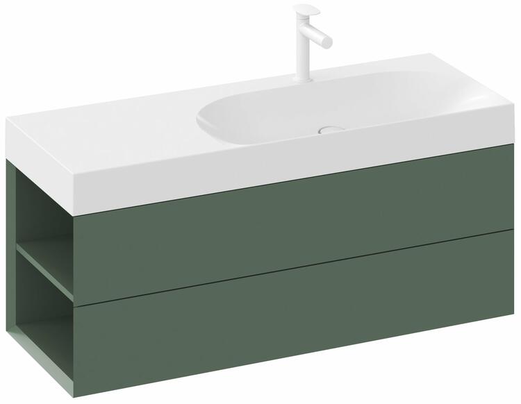Umyvadlo Lite 120/80 L, s otvorem pro baterii, bez přepadu