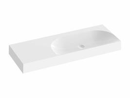Umyvadlo Lite 120/80 L, bez otvoru pro baterii, bez přepadu | Více -
