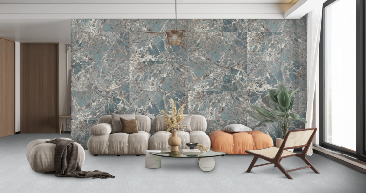Velkoformátová dlažba imitace mramoru Firoza 60x120 cm lesklý povrch 1. jakost
