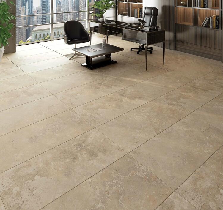 Velkoformátová dlažba imitace kamene Travertino Crema 60x120 cm matný povrch 1. jakost