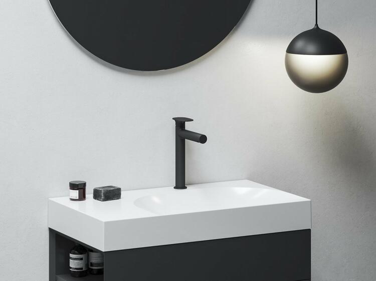 SG 014.20BLM Umyvadlová stojánková baterie 255 mm bez výpusti, černá matná
