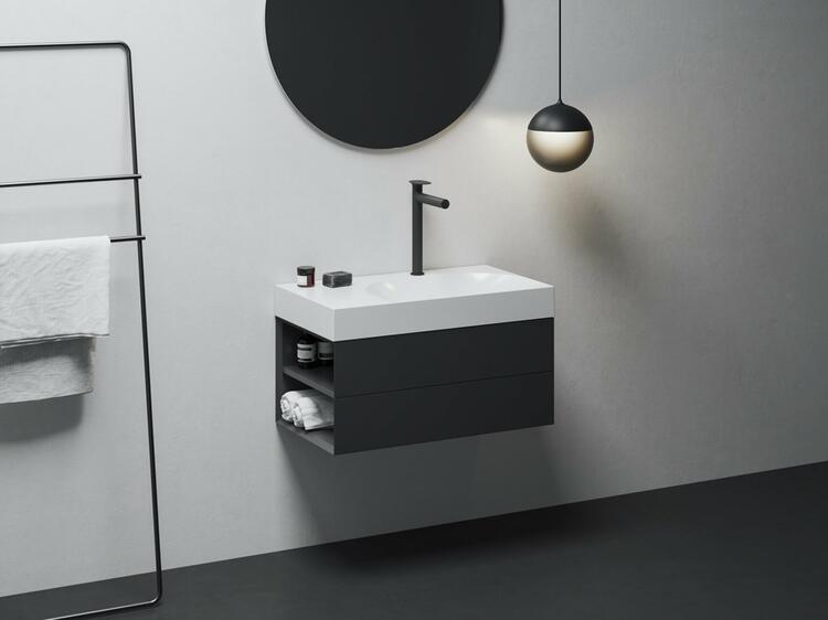 SG 015.20BLM Umyvadlová stojánková baterie 315 mm bez výpusti, černá matná