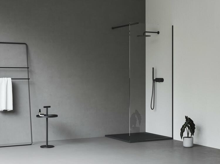 Walk-In Wall Set 90, černá+transparent