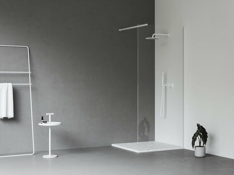 Walk-In Wall Set 80, bílá matná+transparent