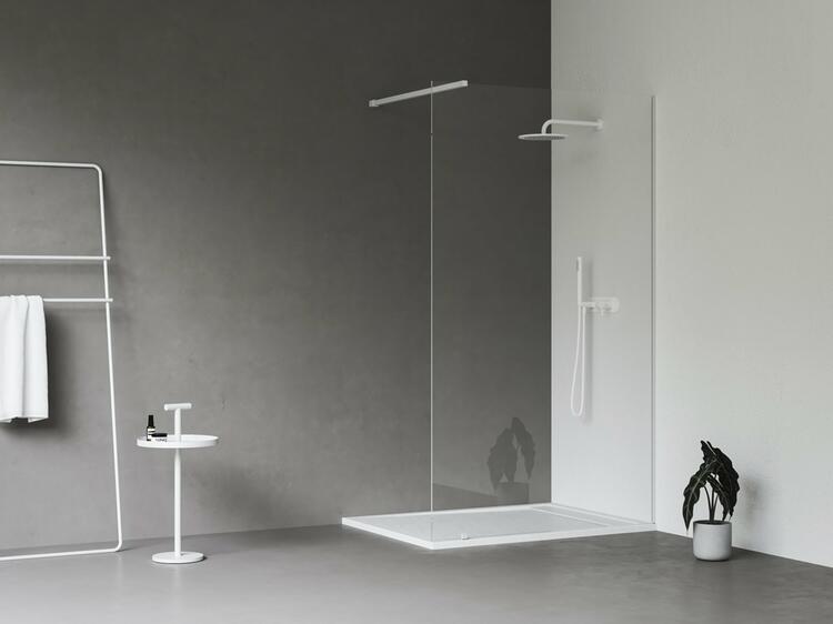 Walk-In Wall Set 120, bílá matná+transparent