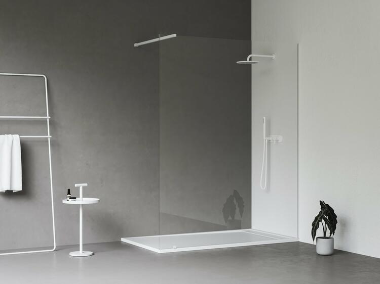 Walk-In Wall Set 160, bílá matná+transparent