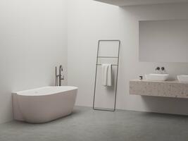 Vana Freedom Wall II Tec 170x87, volně stojící, Alabaster Pink/bílá, krytka odtoku bílá | Více -