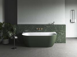 Vana Freedom Wall Tec 170x87, volně stojící, Grey Green/bílá, krytka odtoku bílá | Více -